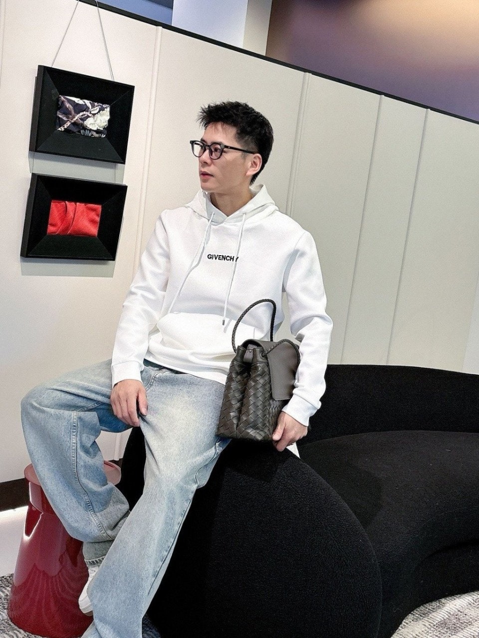 💕 지** 가슴 중앙 스몰로고 후드티