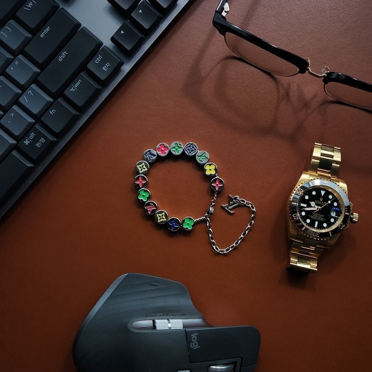 [182번] #루이비통  모노그램 컬러스 팔찌