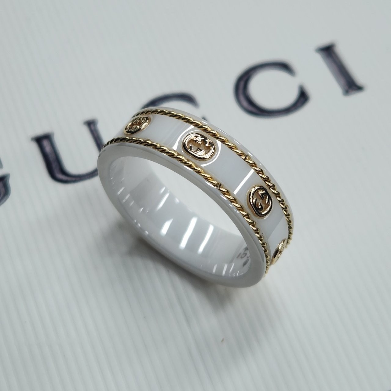 [60번] #구찌 아이콘 반지 화이트