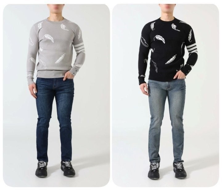 💕 톰* 페더 인타르시아 니트