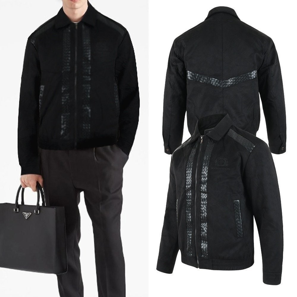 💕 보** 격자레더 레이어드 스웨이드 블루종