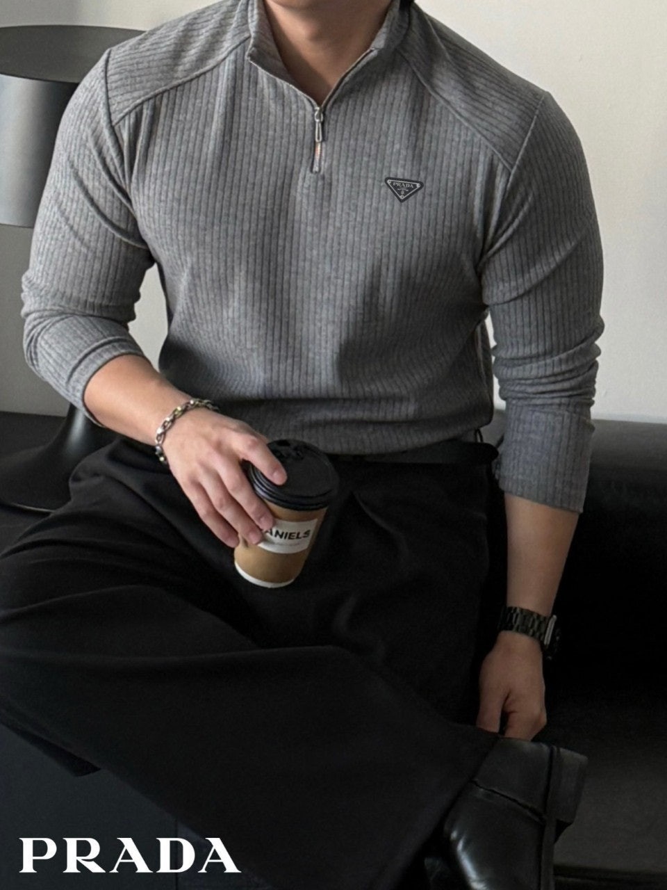 💕 프** 머슬핏 긴팔 반집업