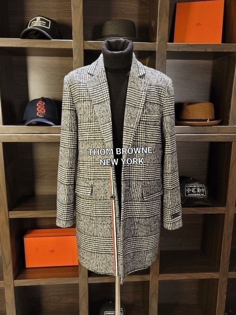 💕 톰* 블랙라벨 texture 시그니쳐 글렌 삼선 뉴 하프 코트