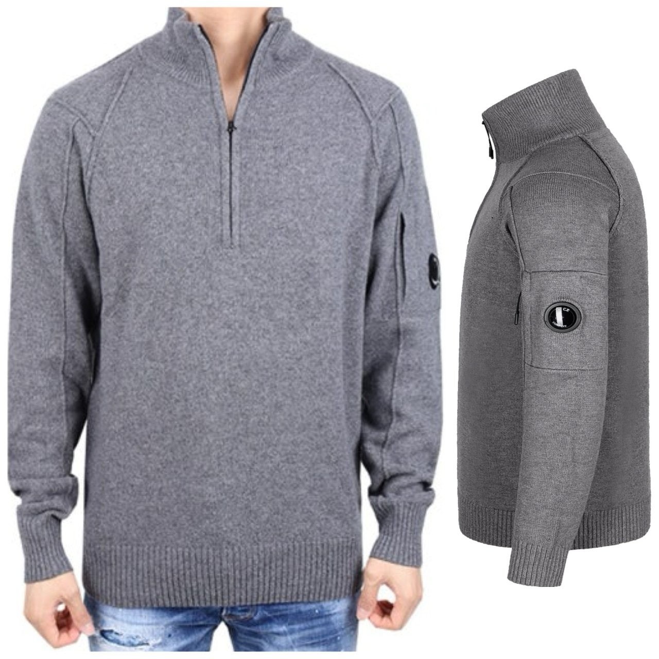 💕 C* 컴퍼니 반집업 니트 스웨터 렌즈와펜 램스울 스트라이프