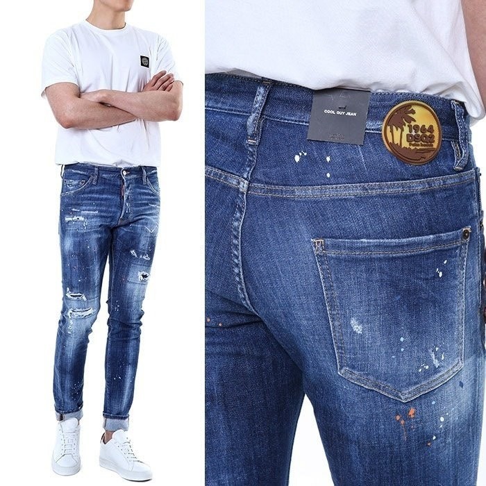 💕 디**** 팜 비치 써클러버패치 오렌지페인트스팟 중청 디스워싱진