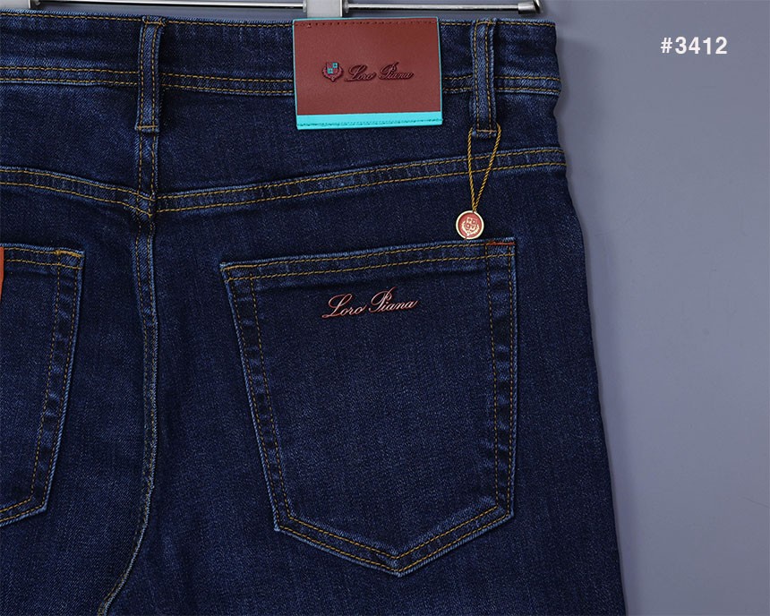 🍀 [LORO PIANA] 로로피아나 클래식 스틸로고 패치 데님 팬츠 🍀