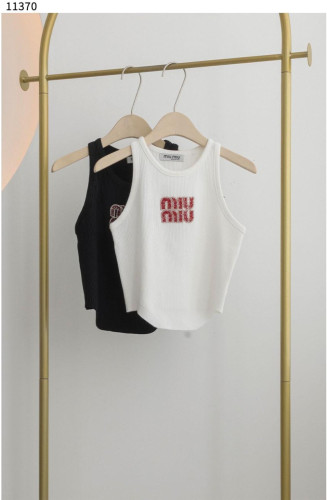 #미우미우 [MIU MIU] 자수 로고 골지 니트 탑 슬리브리스 신상입고💢 #상의 #나시 #11370