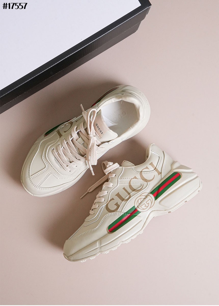 🔆[GUCCI] 구찌 띠 로고 라이톤 레더 스니커즈 🔆