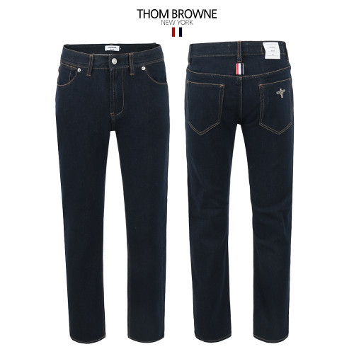 톰브라운 진청 논페이드 일자 스판 데님 청바지