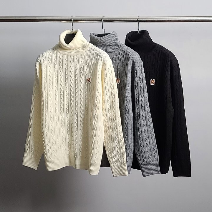 MG 폭스헤드 케이블 터틀넥 니트