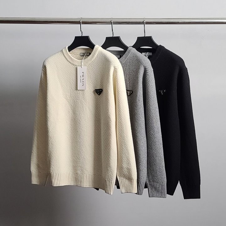 PRD 로고와펜 램스울 사선 니트