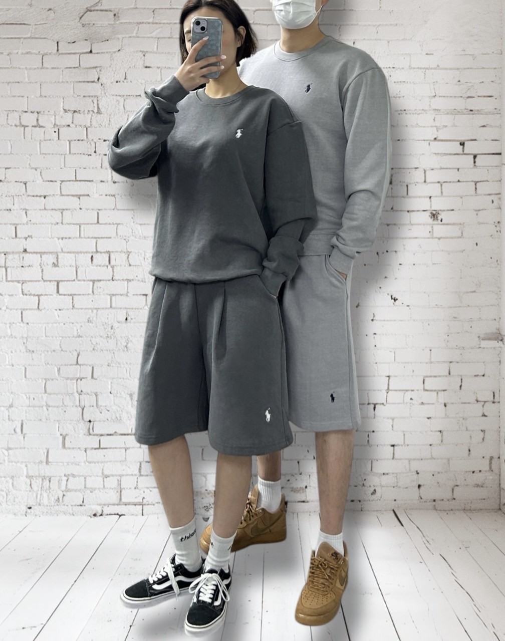 <폴로 맨투맨 반바지 세트>