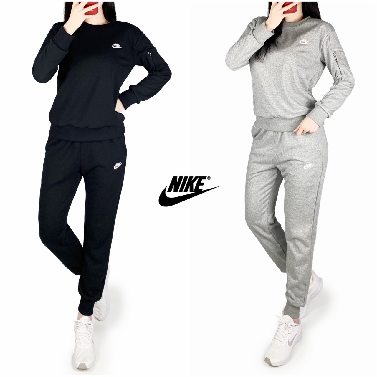 <나이키 쭈리 포켓 맨투맨 조거 세트>