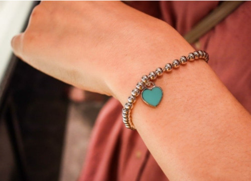 💕 티** 리턴투 블루 하트 태그 브레이슬릿 실버✔수입