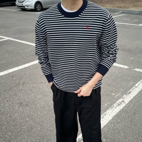 💕 폴* 단가라 라운드 긴팔니트