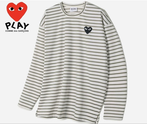 꼼데가르송 플레이 스트라이프 분또 긴팔티