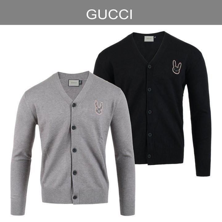 구찌 레빗 자수 울 가디건