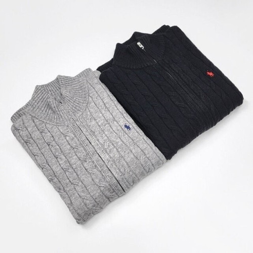 폴로 케이블 니트 집업