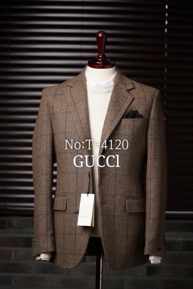 구찌 체크 울 블레이저 자켓