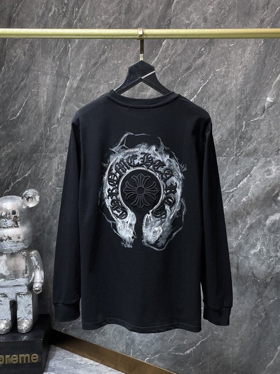 💕 크* 말발굽 레터링 자수 스티치 슬리브✔수입최고급(남녀공용)