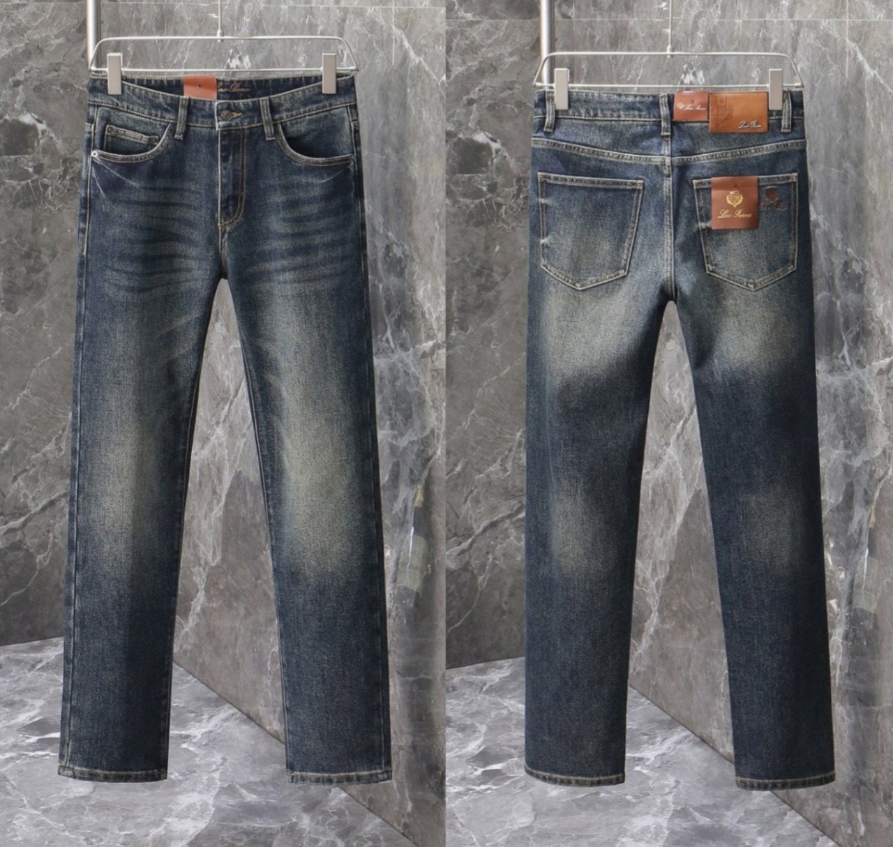 💕 로* 피아나 로고자수 워싱스판 데님진 ➡️수입최고급