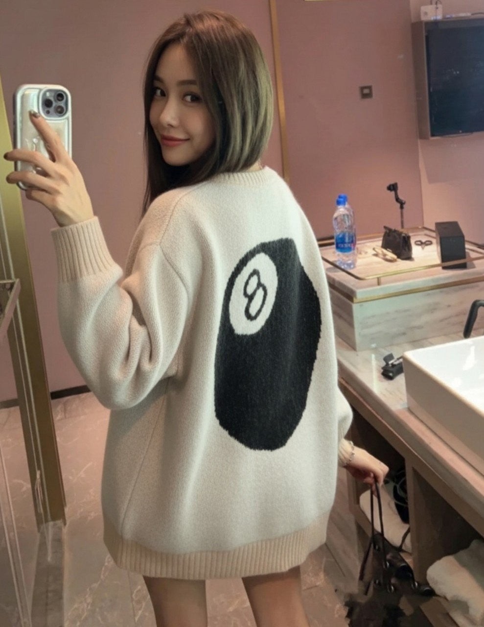 💕 스** 8볼 자카드 브러쉬드 이증지 스웨터 니트➡️수입풀(남녀공용)