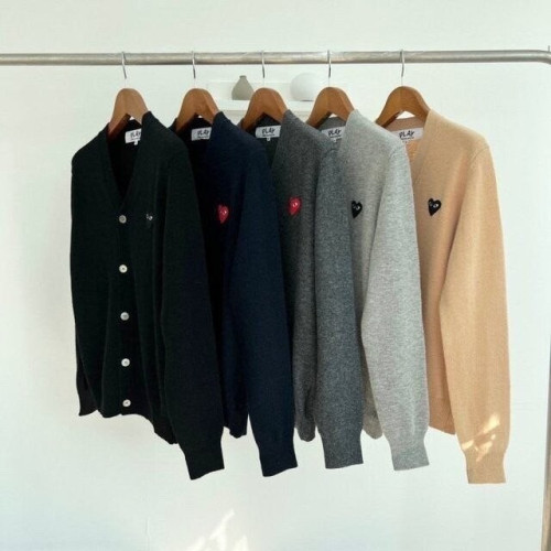 💕 꼼* 하트 와펜 울 V넥 가디건