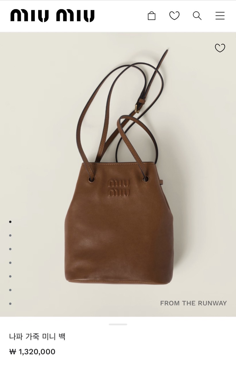 🚨미우미우 나파 가죽 미니 백