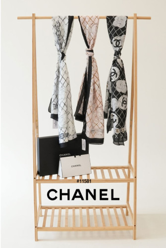 🔆 [CHANEL] 샤넬 까멜리아 로고 트윌 실크 스카프🔆