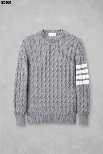 🍀 [THOM BROWNE] 톰브라운 코튼 사선 4-바 케이블 울 라운드 스웨터 🍀