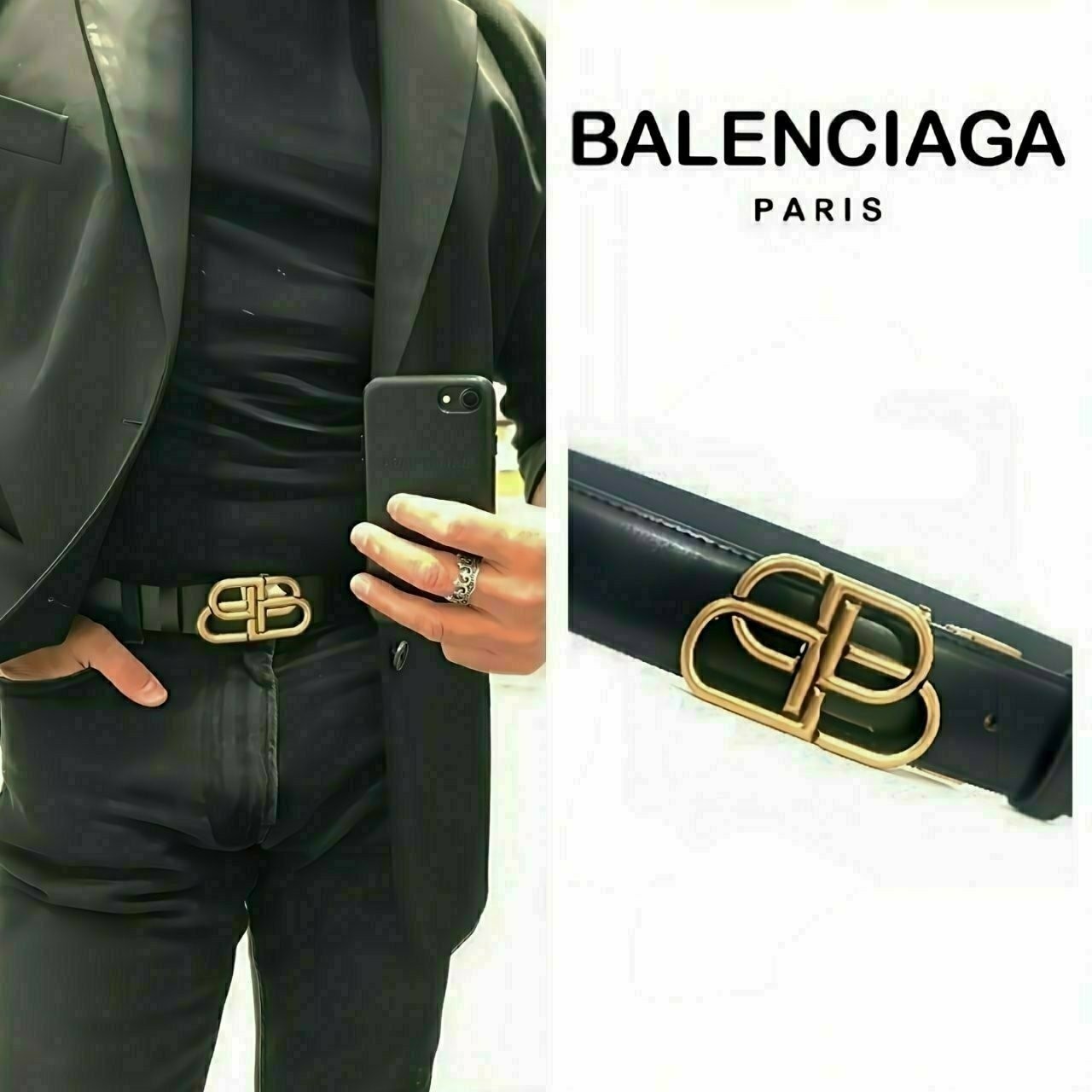 🔳🔳25s 발♡시아가 BB로고 골드 벨트🔳🔳