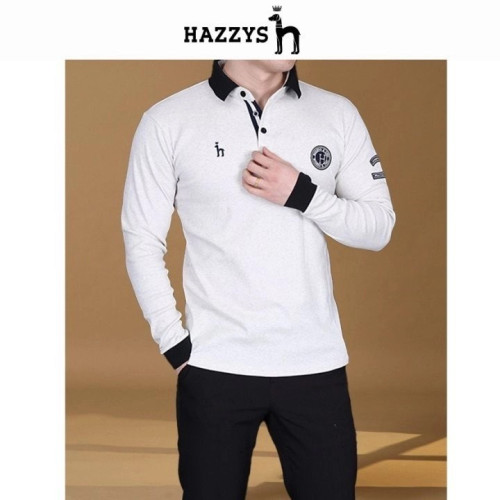 HZS 패치 카라 긴팔 티셔츠