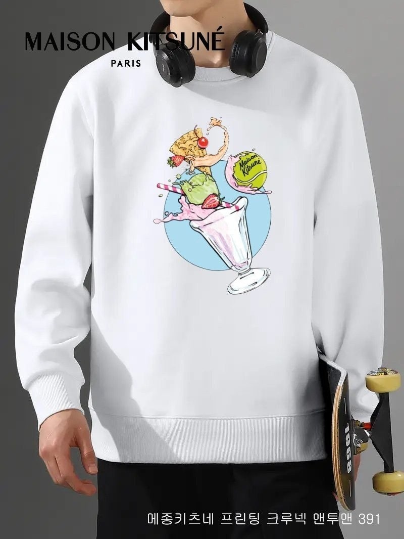 💕 메* 키츠네 프린팅 크루넥 맨투맨 391