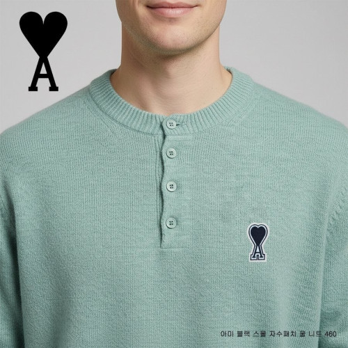 💕 아* 블랙 스몰 자수패치 울 니트 460