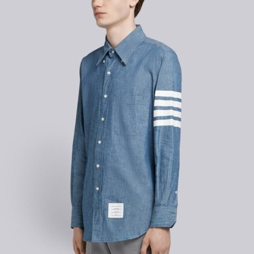 💕 톰* 4바 블루 샴브레이 셔츠