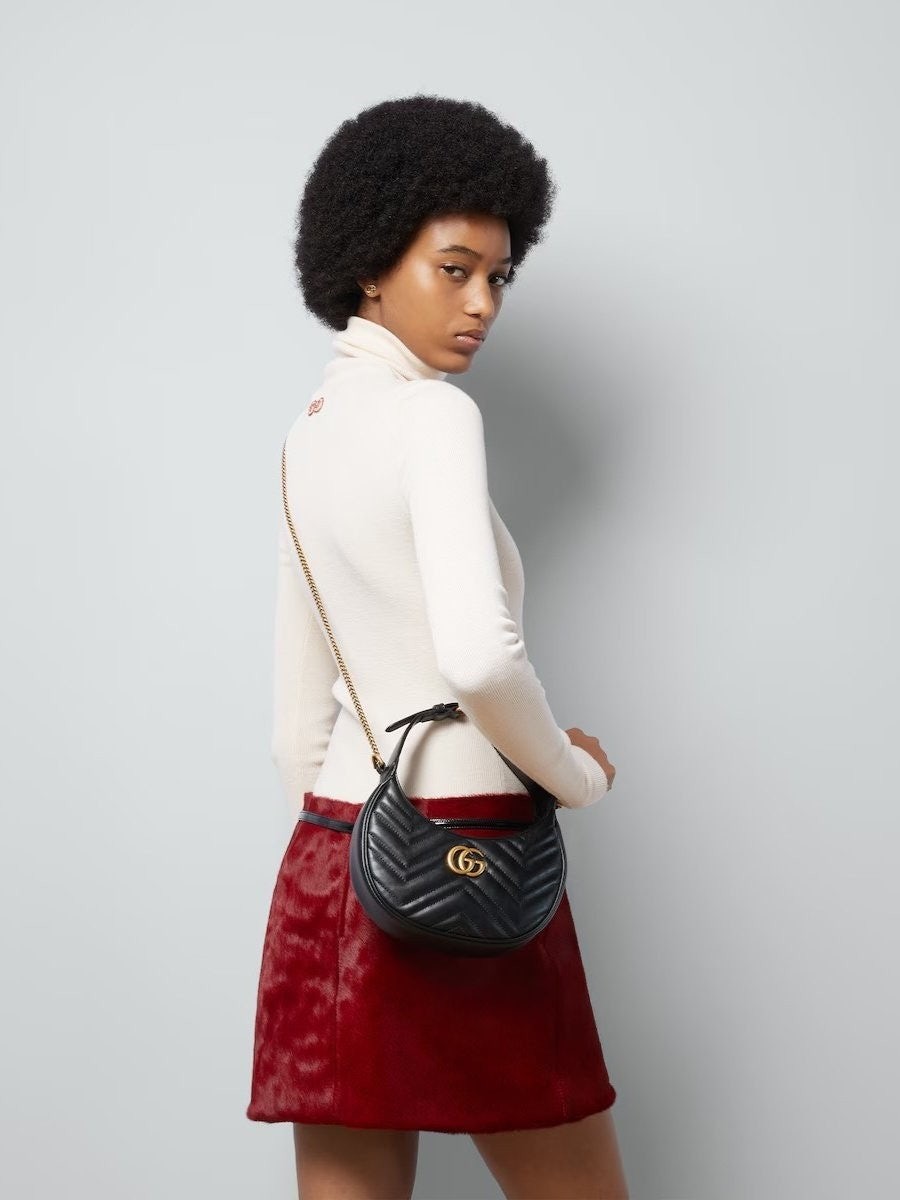 💕 구* GG 마몽 하프문 쉐이프 미니백 블랙