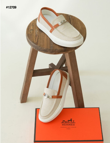 🔆 [HERMES] 에르메스 GAME 슬립온 스니커즈 베이지 브라운 🔆