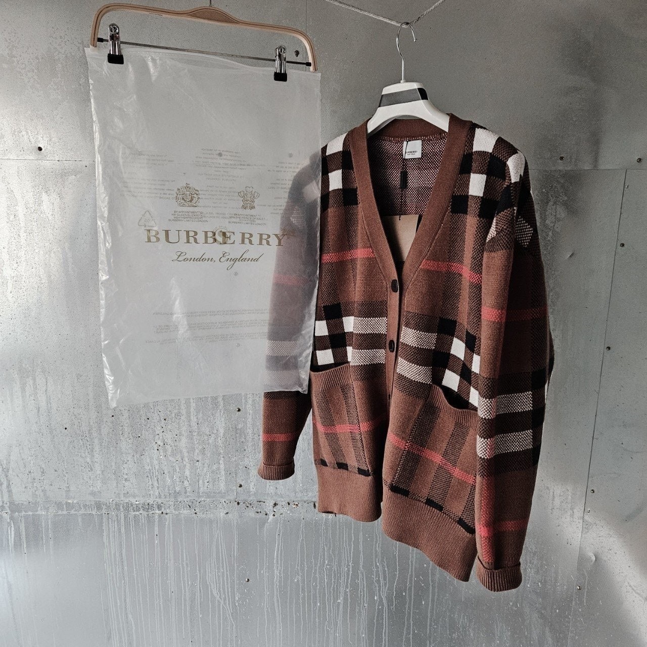 💕 버** 울 캐시미어 체크 가디건