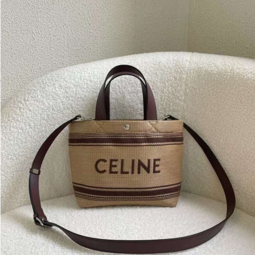 셀린 라피아 미니 쇼퍼