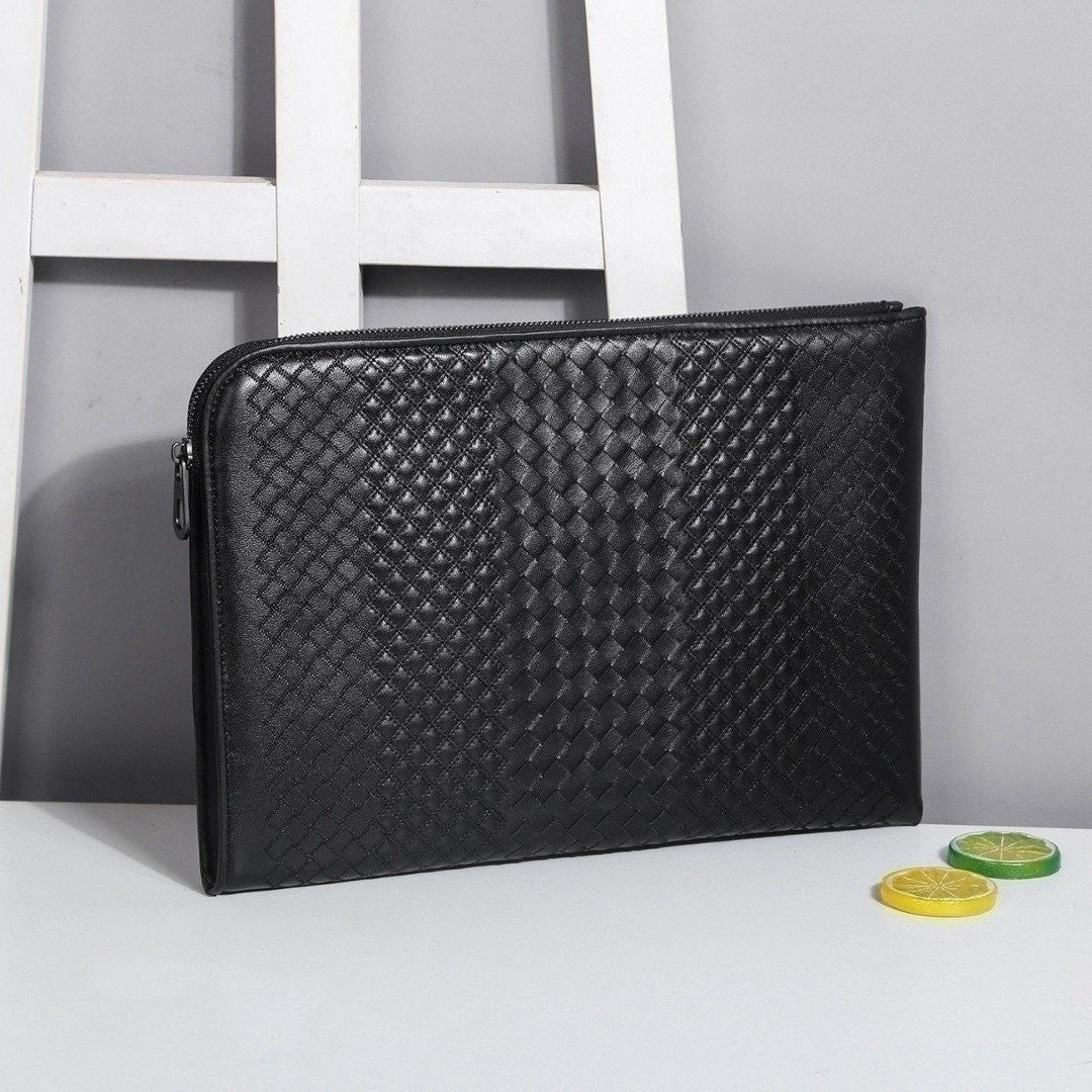 보테 인트레치아토 레더 악어 클러치