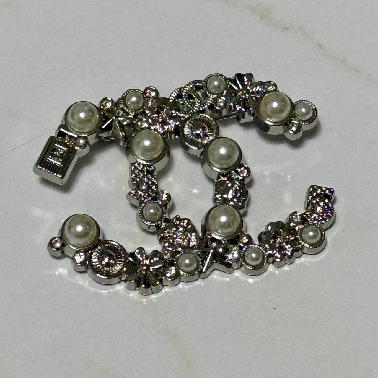 (110)샤* 큐빅 진주 브로치