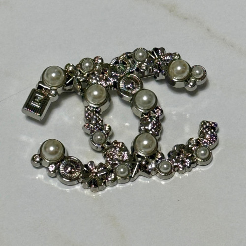 (110)샤* 큐빅 진주 브로치