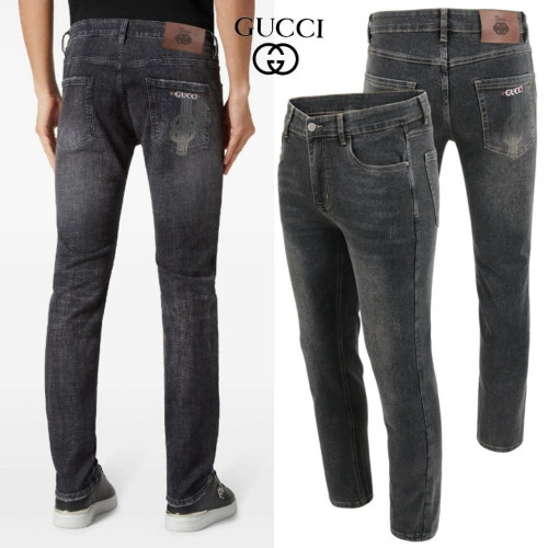 구 G레터링 자수 흑청 워싱 청바지 105