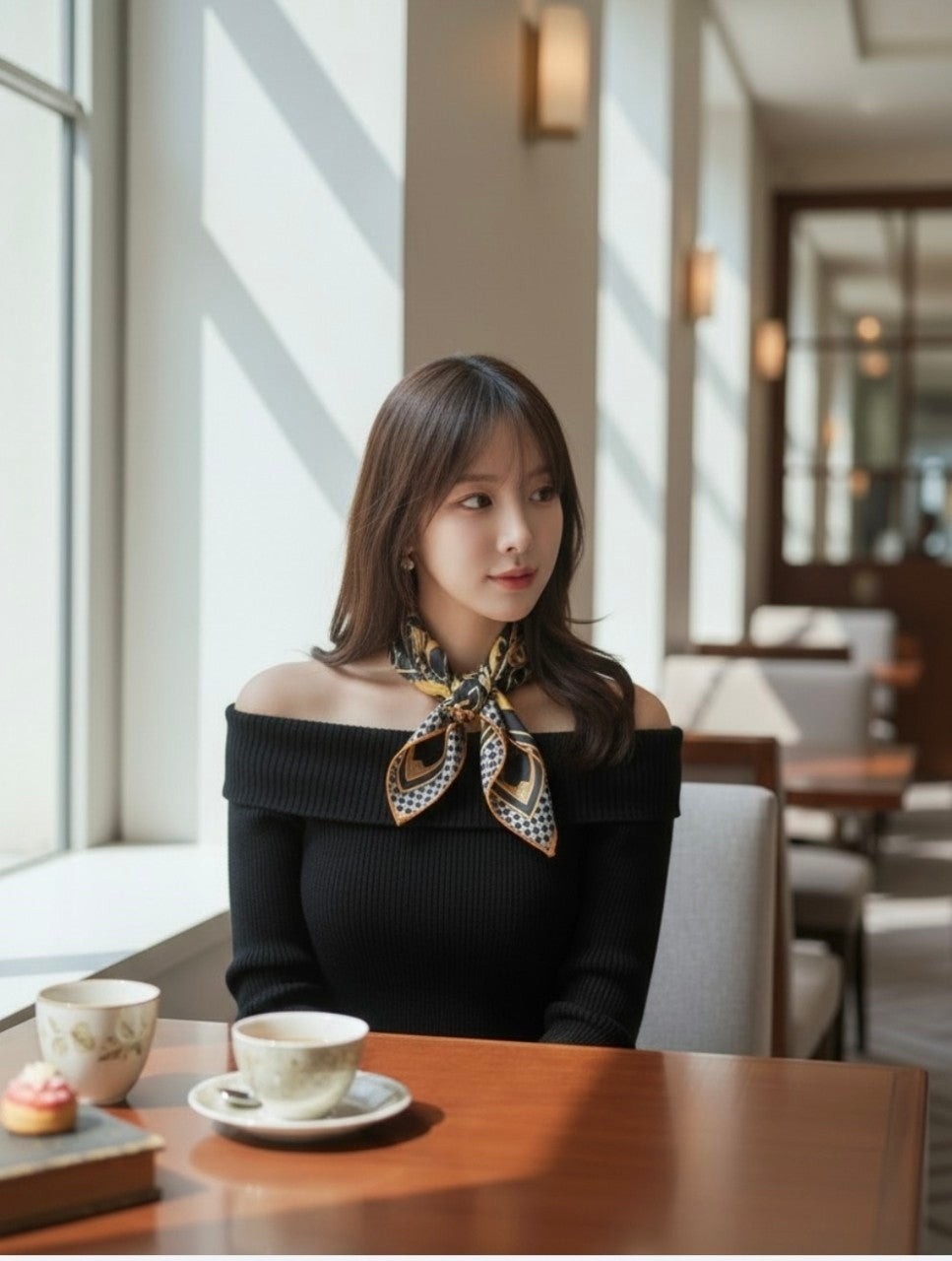 에VVV 홀스 도트 캐릭 스카프