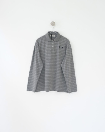 💕 미*** 스트라이프 그레이 폴로 셔츠 - 수입