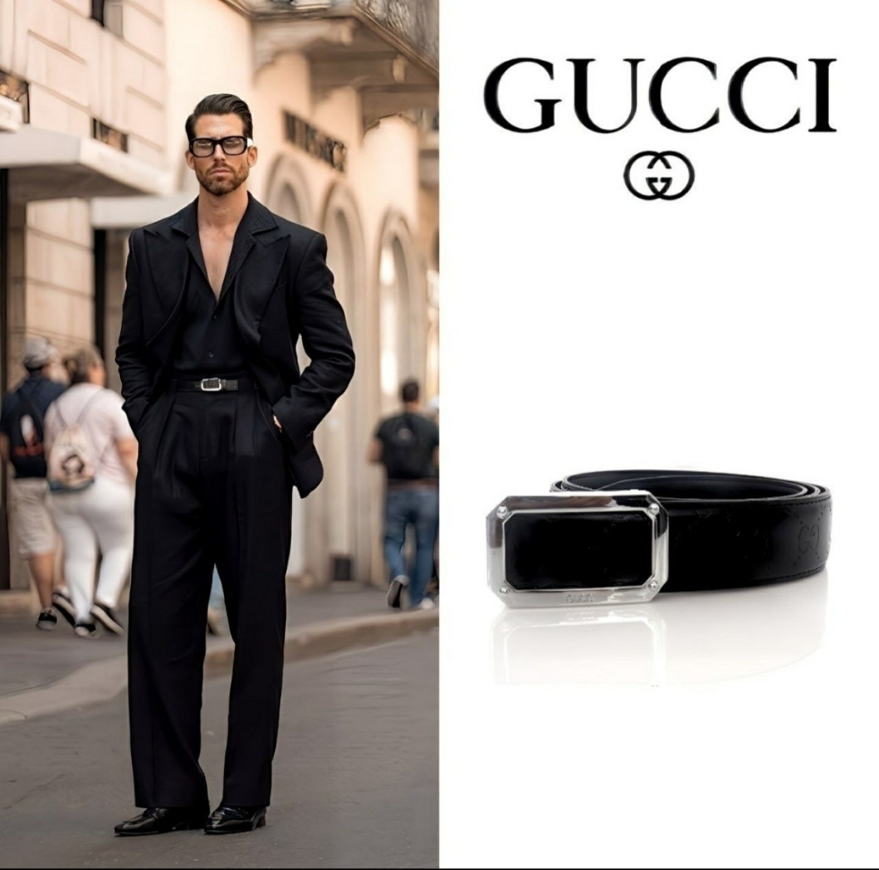 💕 구* 사각로고 벨트