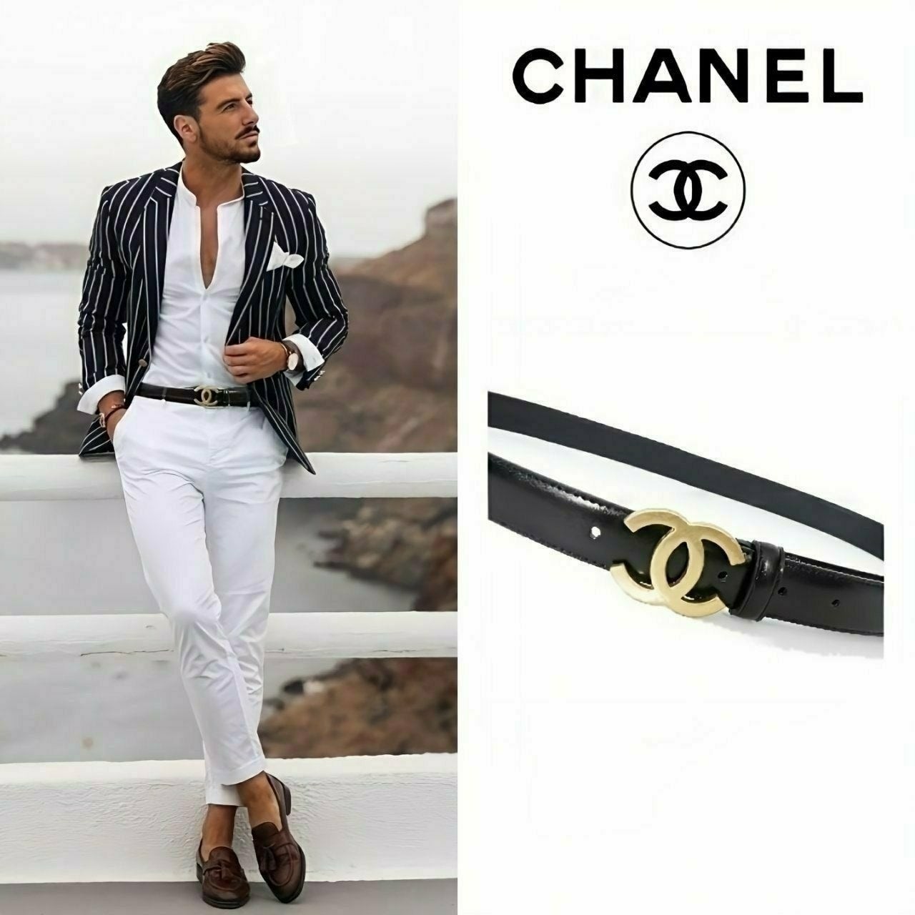 💕 샤* 금장로고 벨트