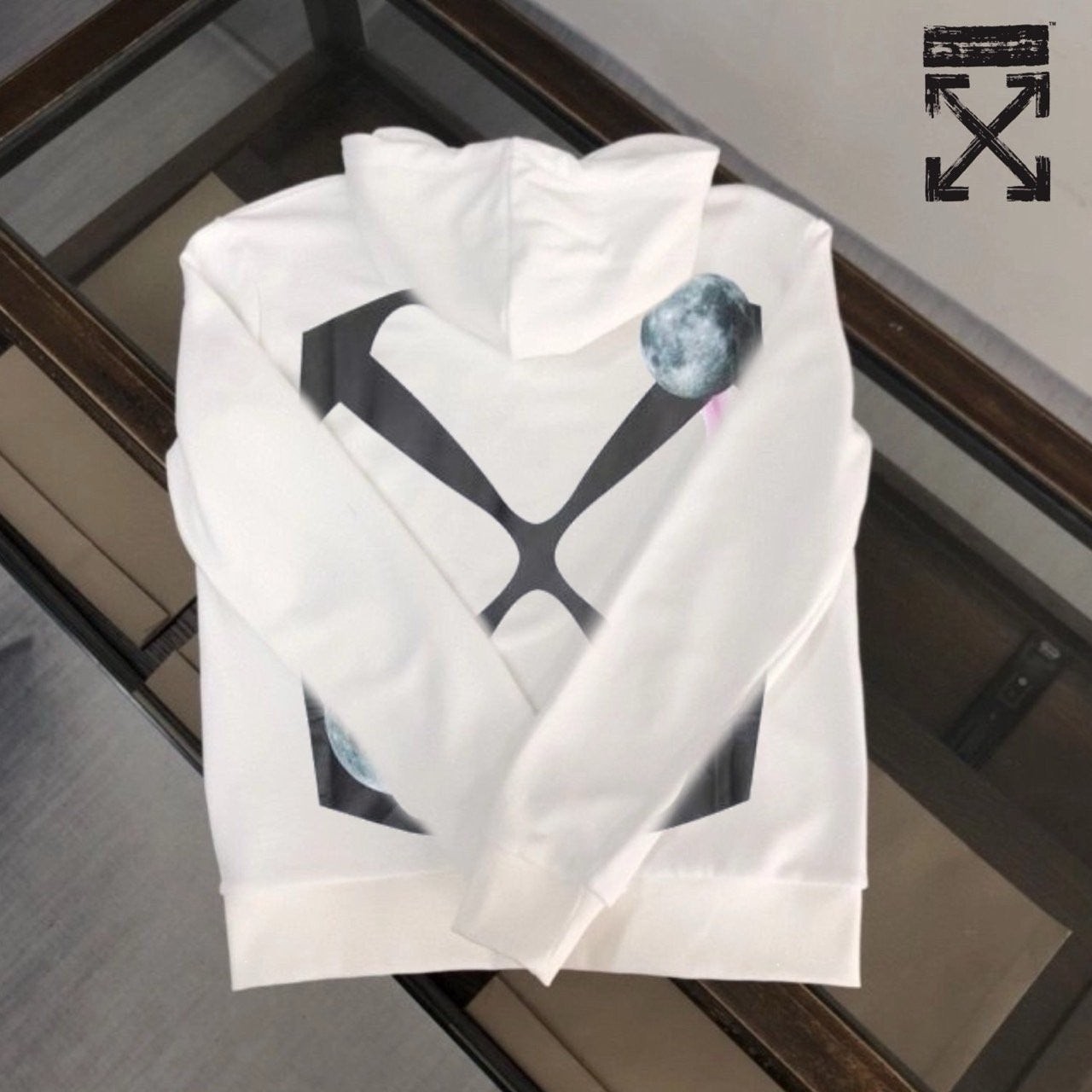 💕 오* 더블 루나 어트랙션 애로우 프린트 후드티