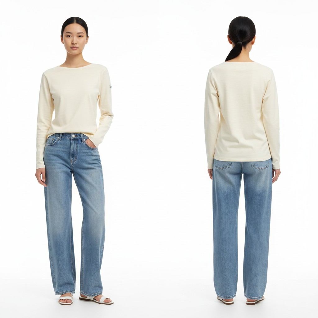 SAINT JAMES 10수 솔리드 웨쌍 티셔츠