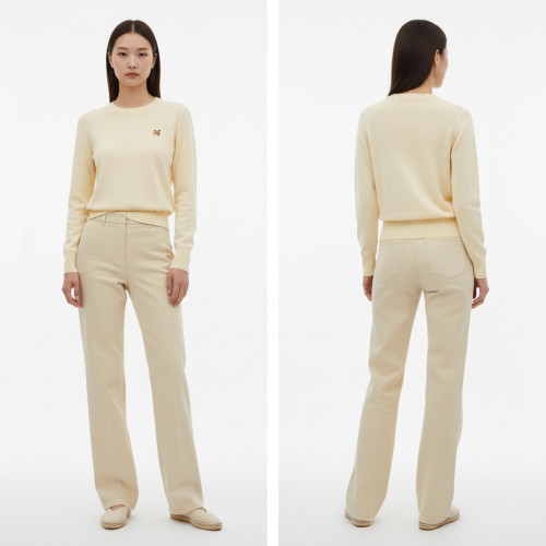 메종키츠네 라운드넥 긴팔 니트